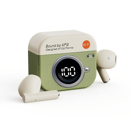 Écouteurs Bluetooth Q86 Sans Fil avec Écran Digital – Design Vintage et Boîtier de Charge