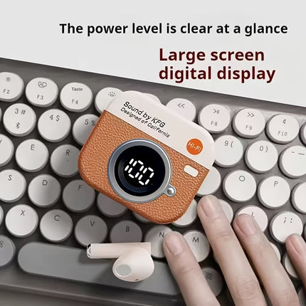 Écouteurs Bluetooth Q86 Sans Fil avec Écran Digital – Design Vintage et Boîtier de Charge