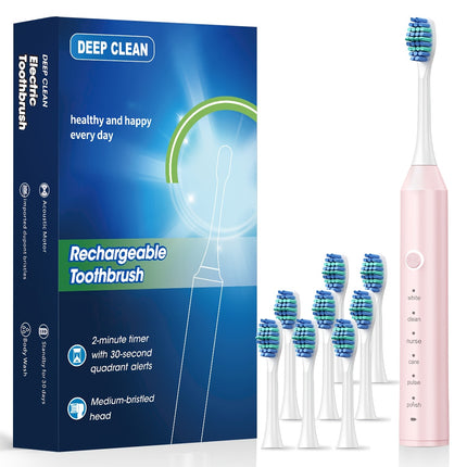 Brosse à Dents Électrique Intelligente Rechargeable USB – 6 Modes de Nettoyage pour Adultes