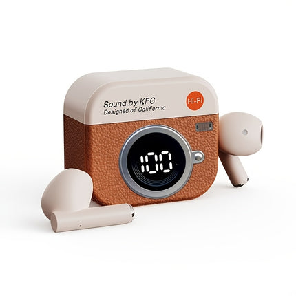 Écouteurs Bluetooth Q86 Sans Fil avec Écran Digital – Design Vintage et Boîtier de Charge
