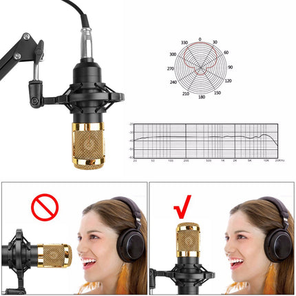 Microphone Condensateur BM-800 Filaire – Idéal pour Chant, Gaming et Enregistrement