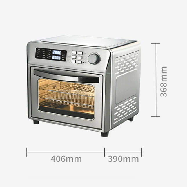 Four Électrique Multifonction en Acier Inoxydable – Friteuse à Air Sans Huile 26L avec Contrôle Digital