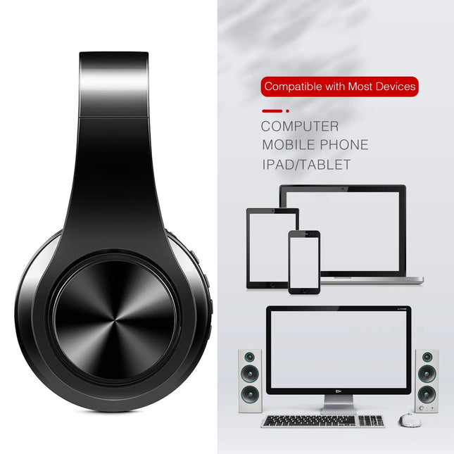 Casque Bluetooth HiFi Stéréo CATASSU – Avec Radio FM, Lecteur Carte SD et Microphone Intégré