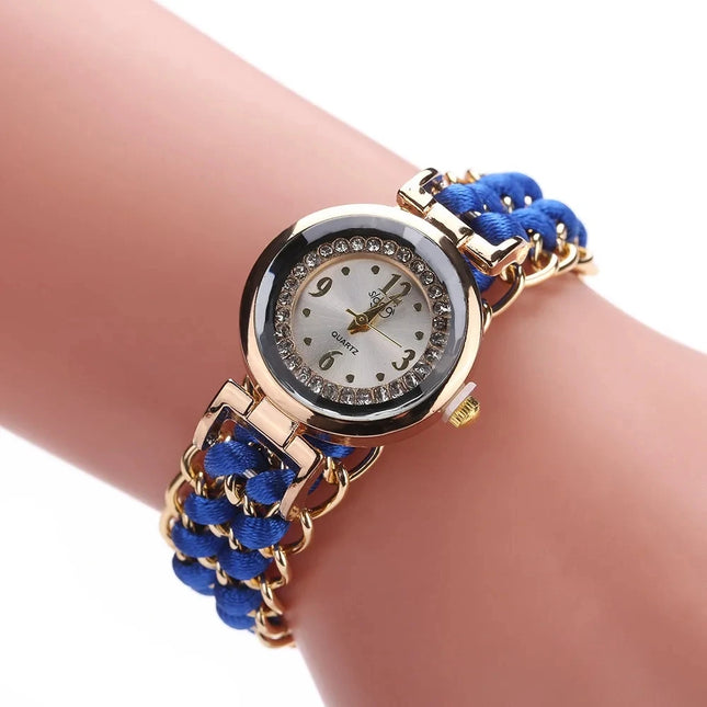Montre Bracelet Tressé Style Bohème – Montre Quartz Mode avec Bracelet Tissé