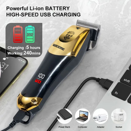 Tondeuse Électrique Vintage T9 pour Homme – Kit de Coupe Cheveux, Barbe et Nez Rechargeable