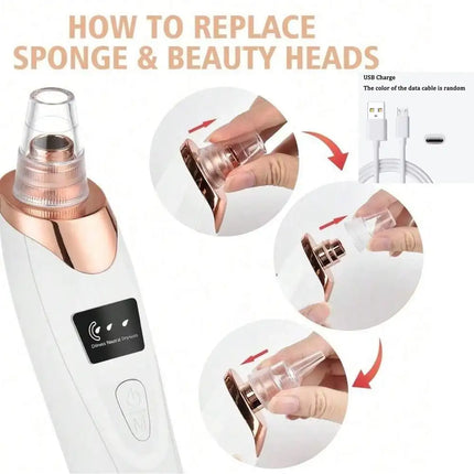 Aspirateur Électrique pour Points Noirs – Nettoyeur de Pores et Soin du Visage Rechargeable