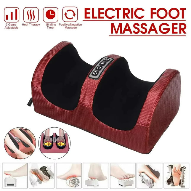 Appareil de Massage Électrique Chauffant pour Pieds – Shiatsu avec Rouleaux 3D et Fonction Chaleur Relaxante (Prise EU)