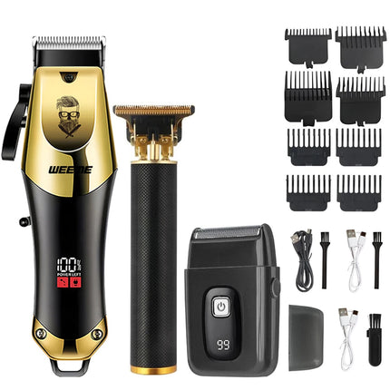 Tondeuse Électrique Vintage T9 pour Homme – Kit de Coupe Cheveux, Barbe et Nez Rechargeable