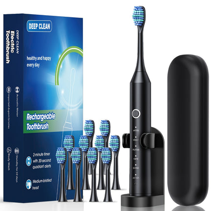 Brosse à Dents Électrique Intelligente Rechargeable USB – 6 Modes de Nettoyage pour Adultes