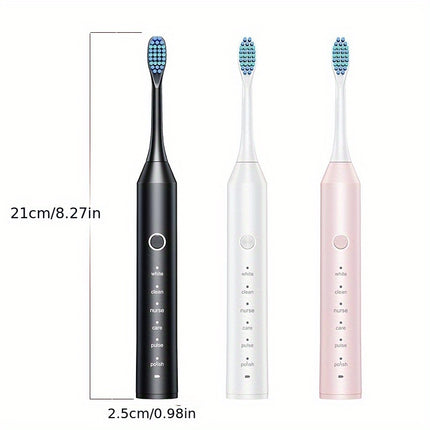 Brosse à Dents Électrique Intelligente Rechargeable USB – 6 Modes de Nettoyage pour Adultes