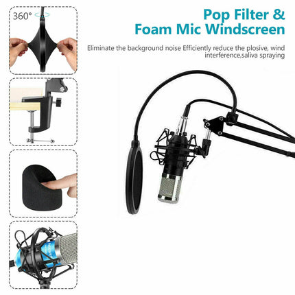 Microphone Condensateur BM-800 Filaire – Idéal pour Chant, Gaming et Enregistrement