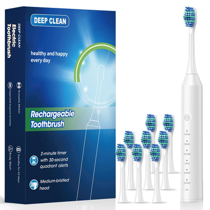 Brosse à Dents Électrique Intelligente Rechargeable USB – 6 Modes de Nettoyage pour Adultes