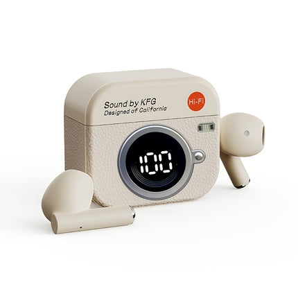 Écouteurs Bluetooth Q86 Sans Fil avec Écran Digital – Design Vintage et Boîtier de Charge