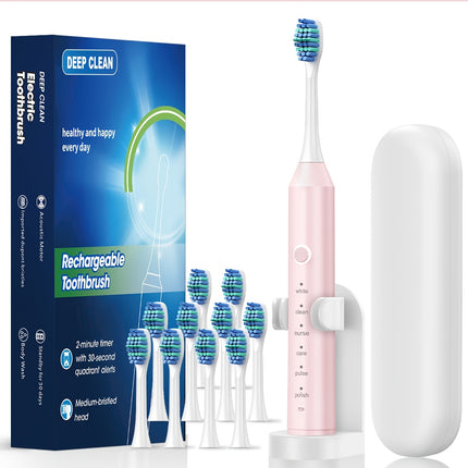 Brosse à Dents Électrique Intelligente Rechargeable USB – 6 Modes de Nettoyage pour Adultes